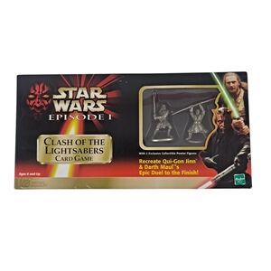 Hasbro Star Wars Episode 1 Clash Of The Lightsabers Card Game W/2 Pewter Figures
